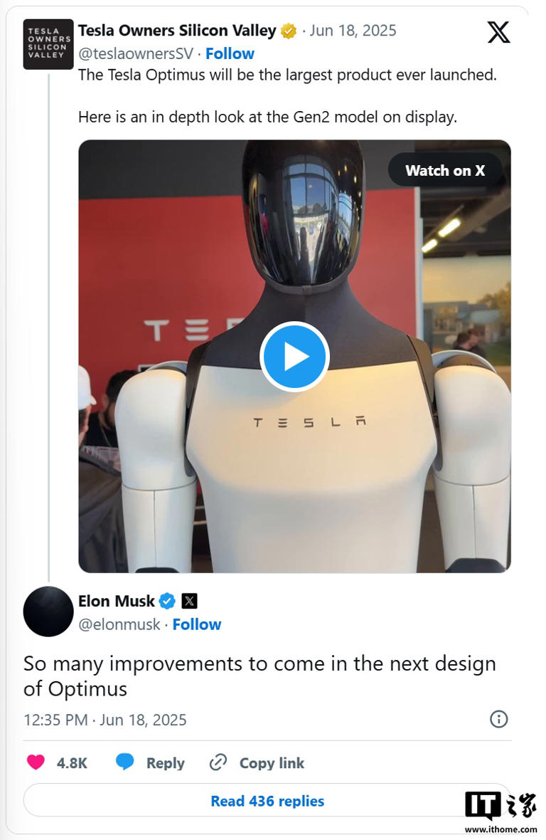 马斯克预热特斯拉第三代 Optimus 人形机器人:将有诸多改进 马斯克预热特斯拉第三代 Optimus 人形机器人:将有诸多改进(图2)